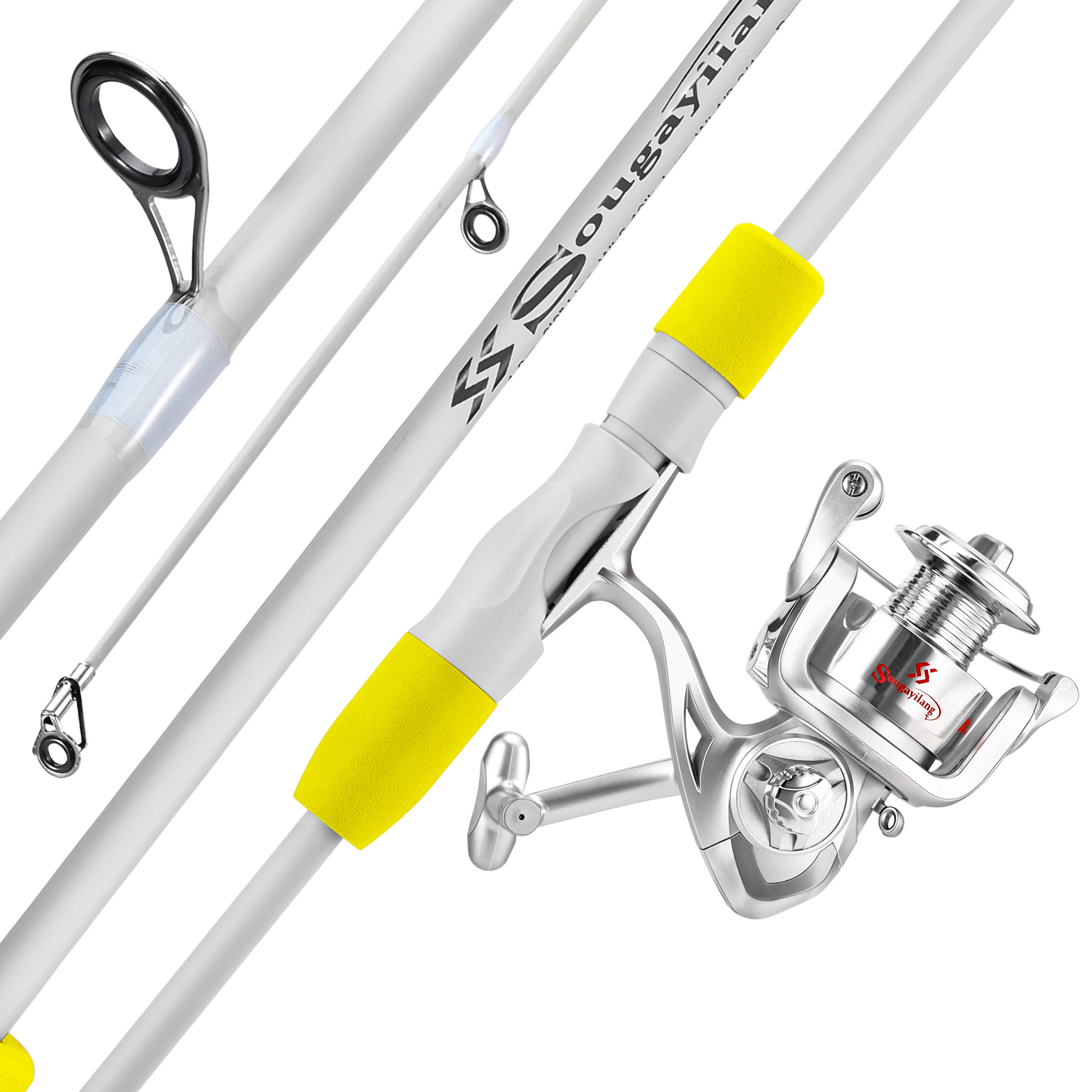 Sougayilang 2 قسم الغزل الصيد  - مراجعة Fishing Rod Combo وسعره